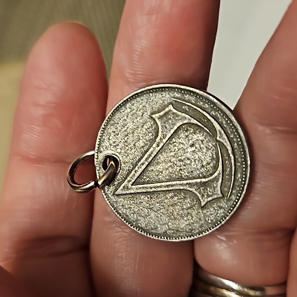 Antique One Shilling Coin Pendant/Charm